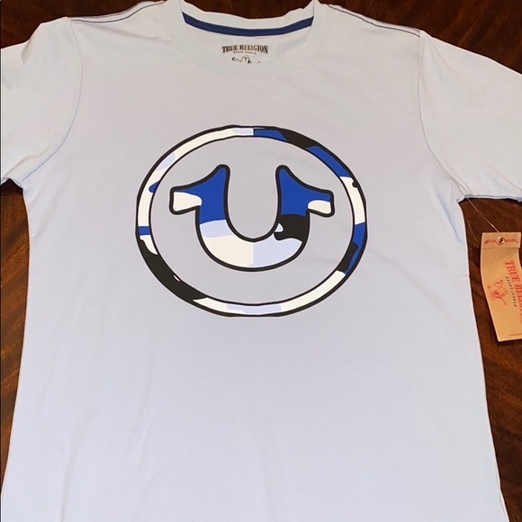 light blue true religion shirt